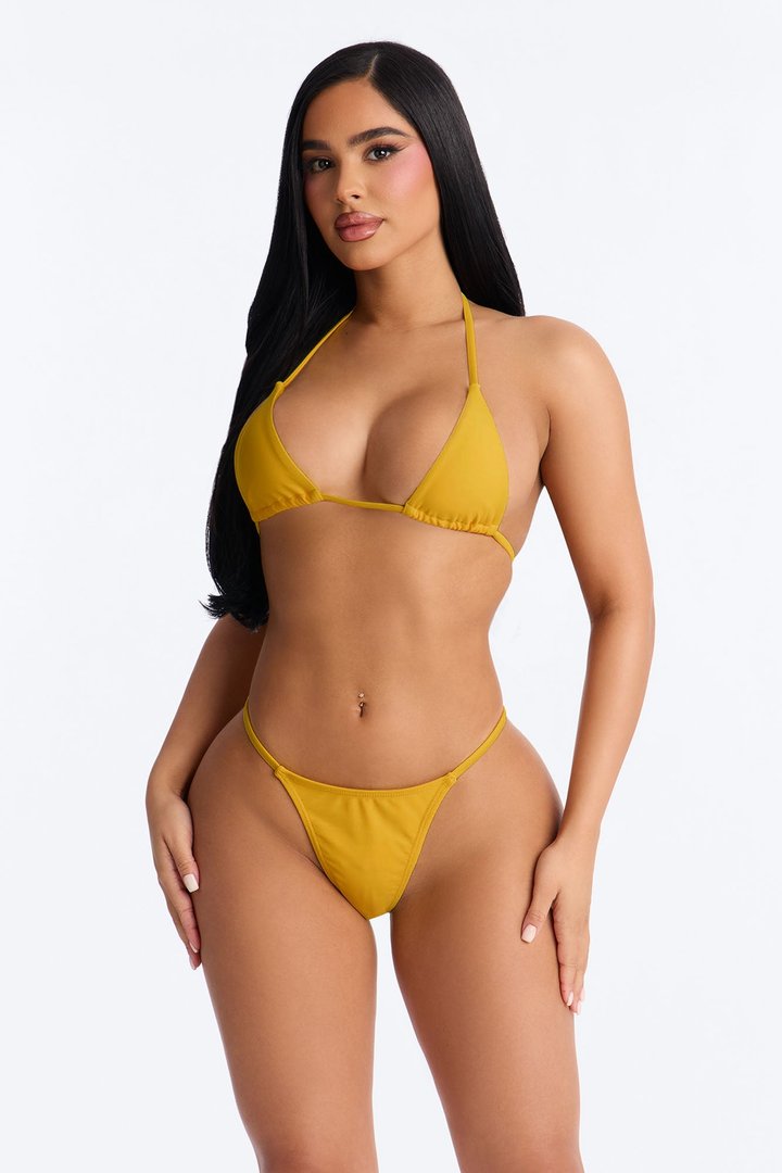 Maui Mix And Match G String Thong Bikini Bottom - Mustard