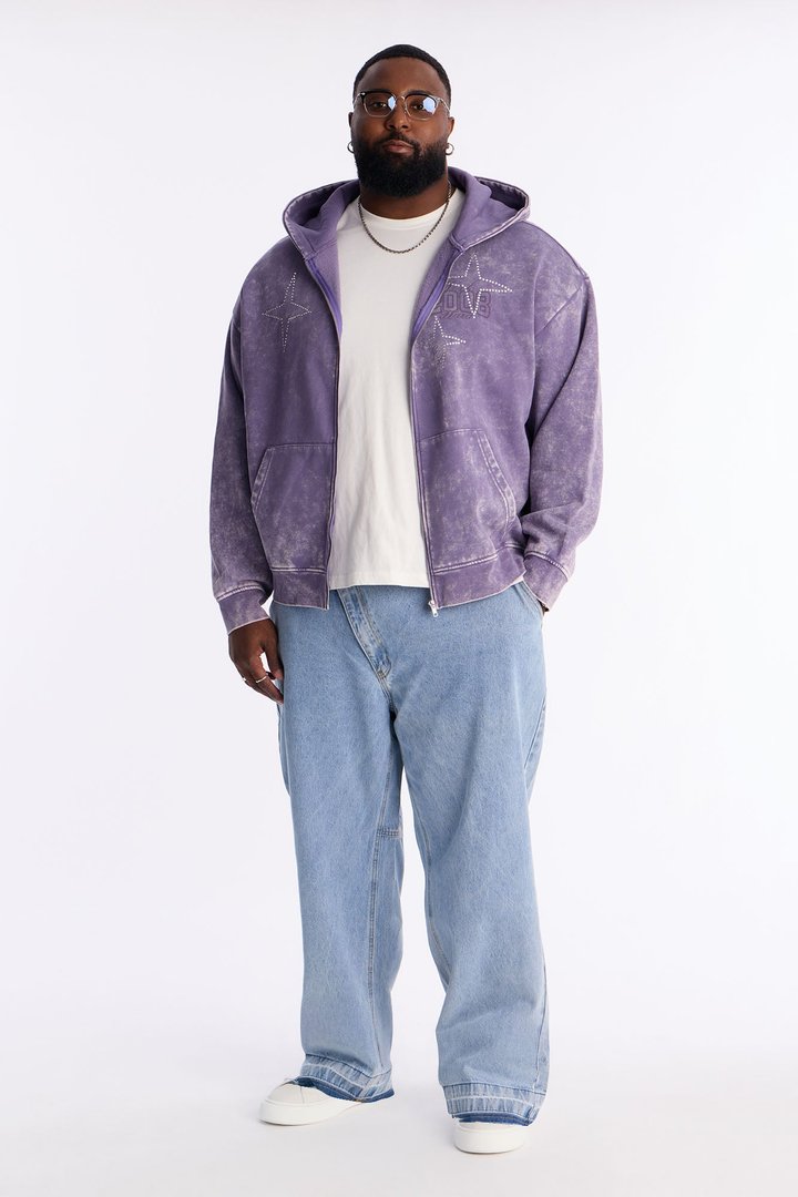 MVP Rhinestone Zip Hoodie - Lavender