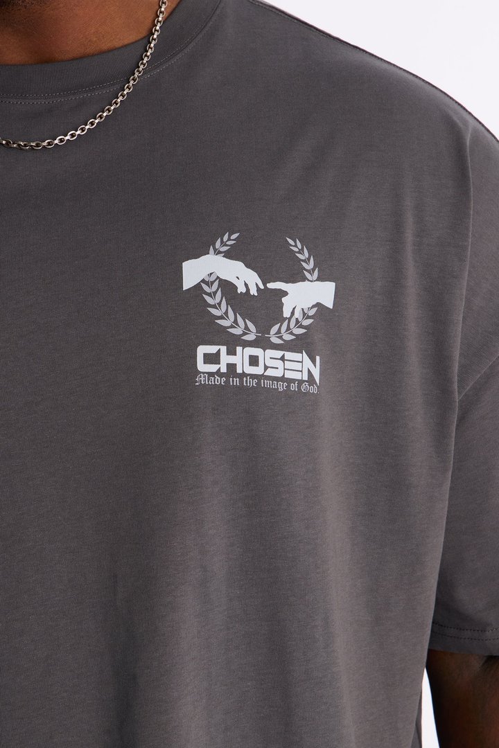 The Chosen One Oversized Premium Short Sleeve Tee - Charcoal
