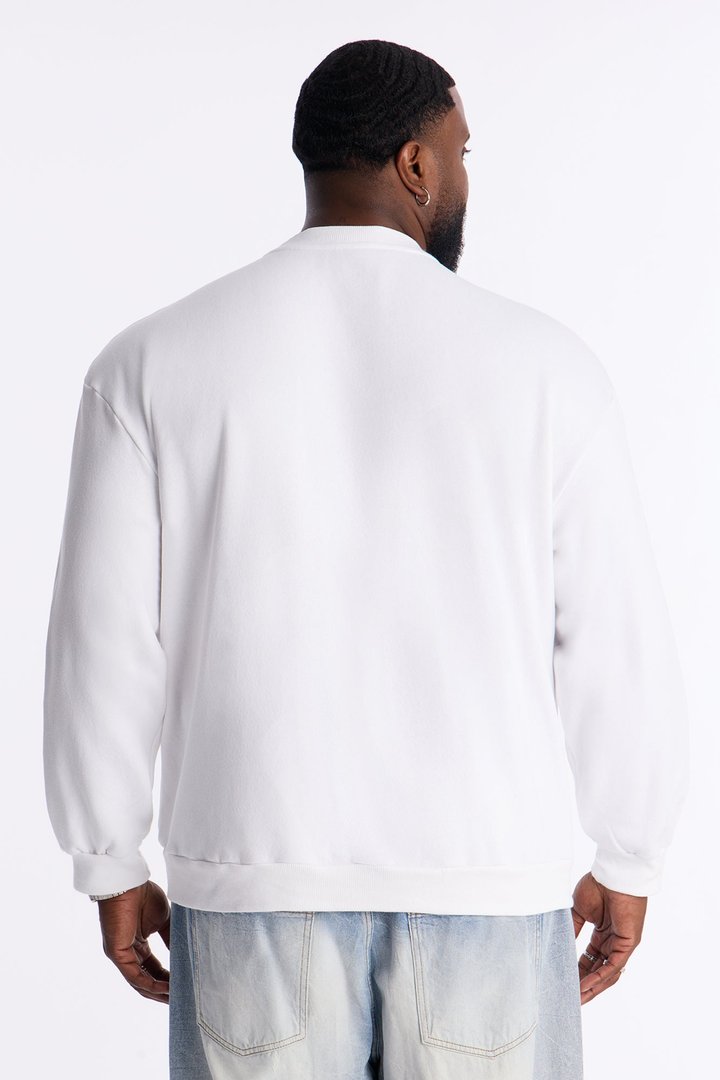 Marvel Spiderman Crawling Spider Crew Neck Sweatshirt - White