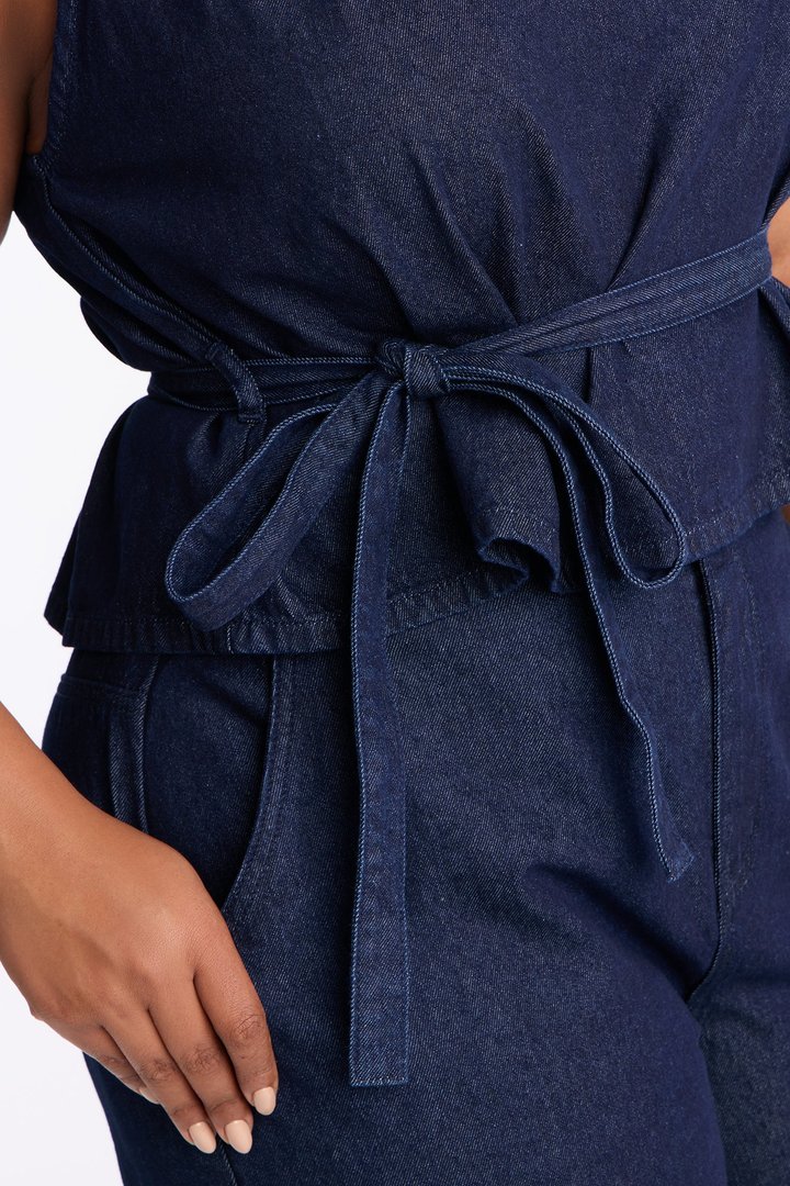 Kora Denim Pant Set - Dark Wash
