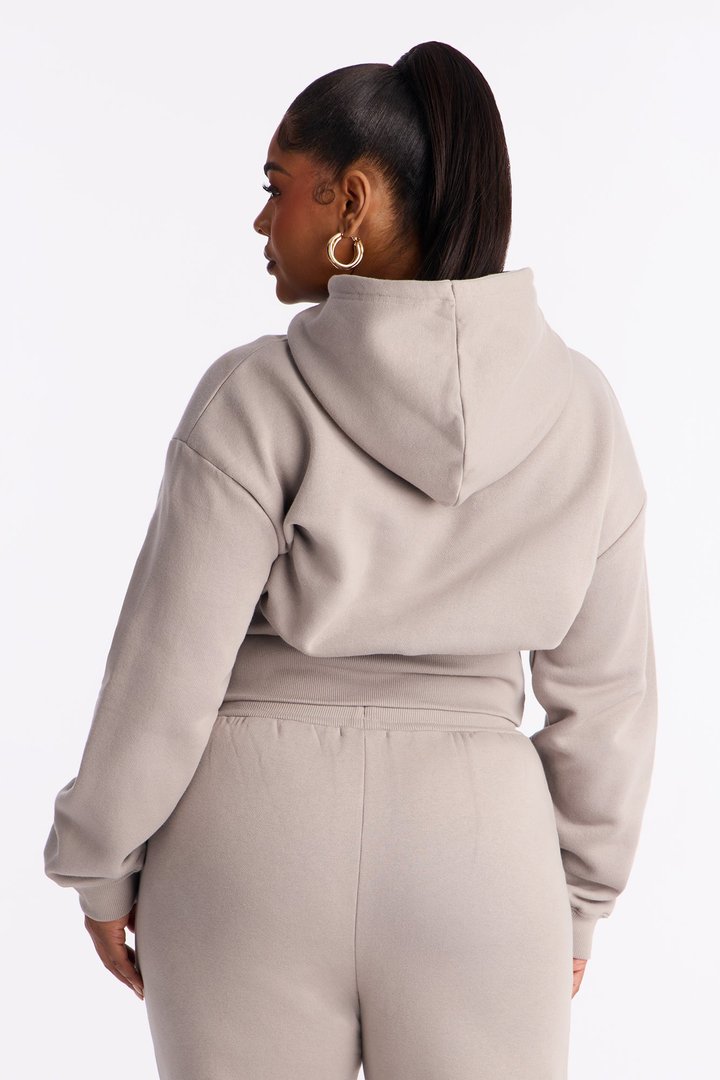 Stole My Ex Boyfriend's Cinched Waist Hoodie - Grey