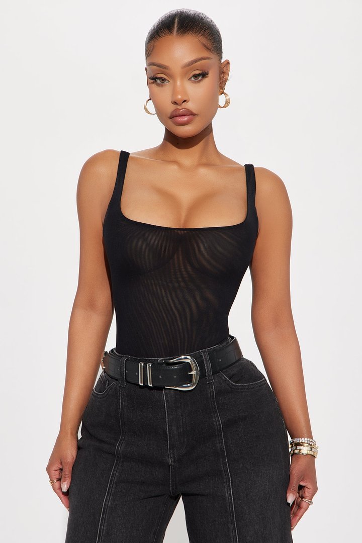 Miriam Mesh Bodysuit - Black