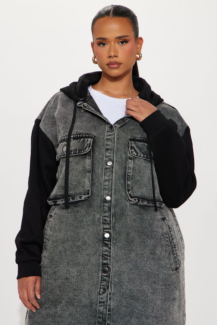 Millie Denim Coat - Black Wash