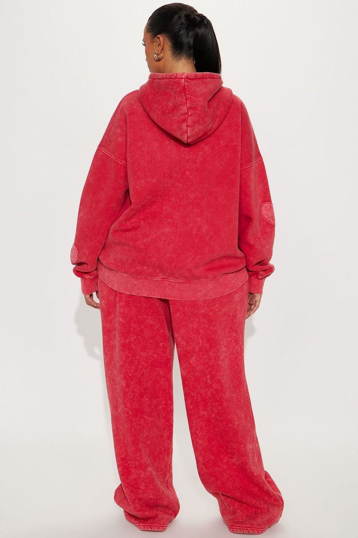 Stole Your Heart Sweatsuit Set - Red