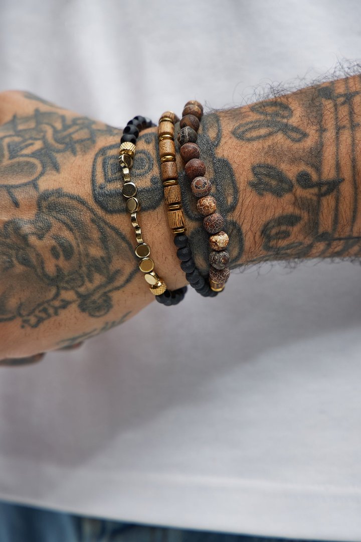Aria 3-Piece Beaded Bracelet - Brown Combo