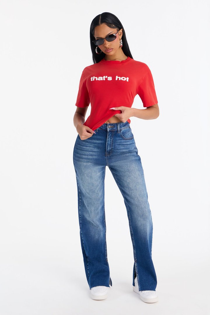 That's Hot Waist Fitted TShirt - Red