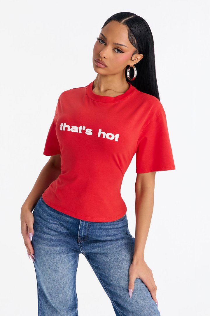 That's Hot Waist Fitted TShirt - Red