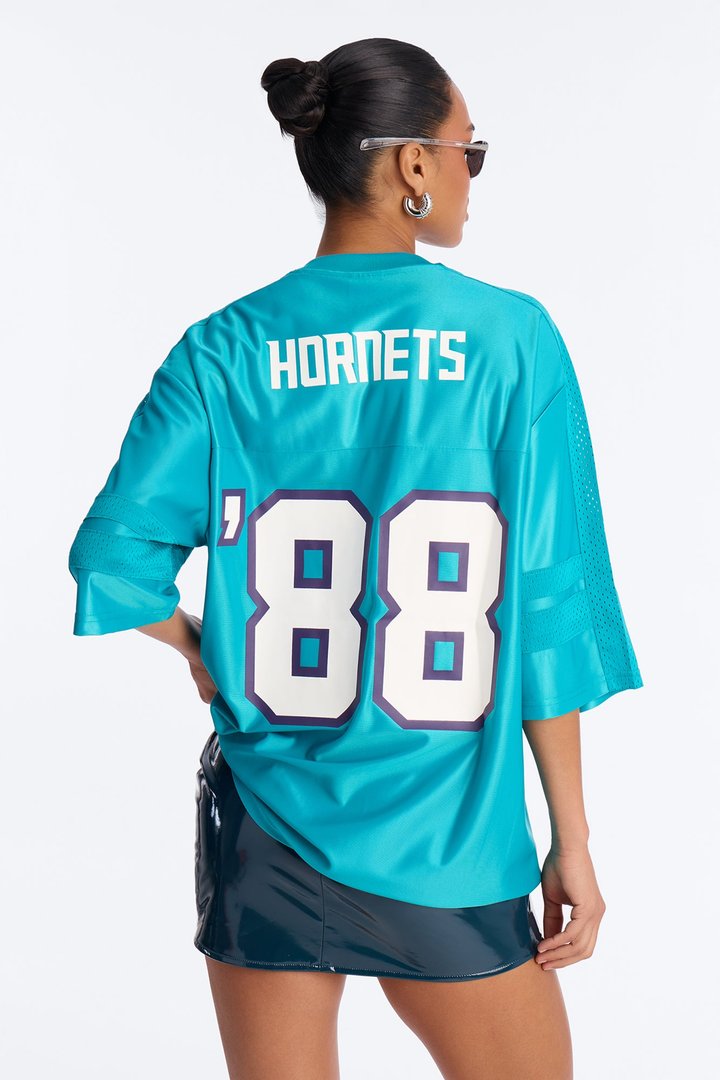 NBA Hornets Oversized Mesh Tee - Teal