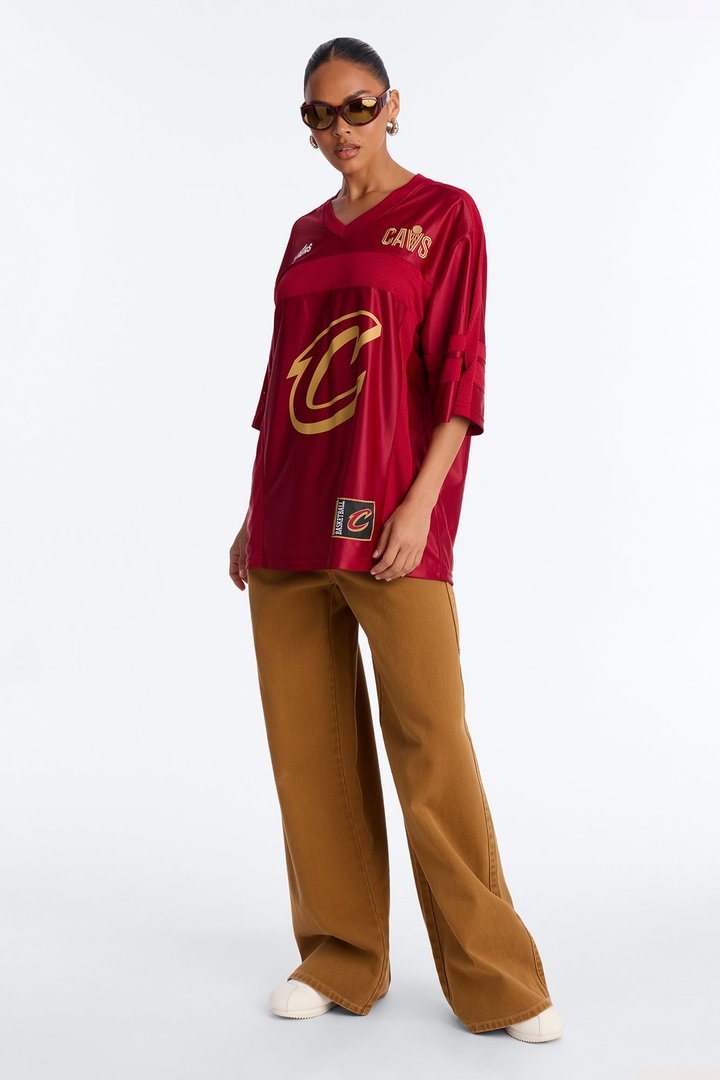NBA Cavaliers Oversized Mesh Tee - Wine