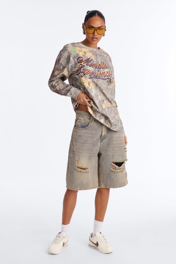 Mindless Experience Camo Long Sleeve Tee - Camouflage