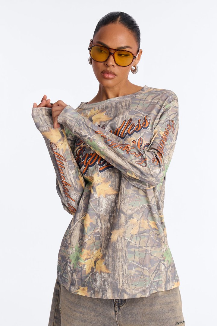 Mindless Experience Camo Long Sleeve Tee - Camouflage