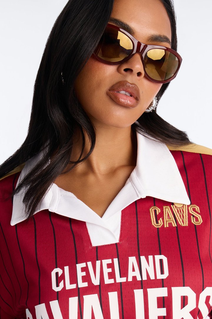 NBA Cleveland Cavaliers Pinstripe Long Sleeve Top - Wine