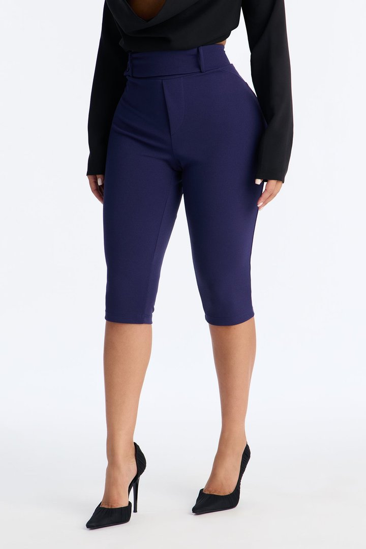 No Stress Mid Rise 90s Capri Pant 16″ - Navy