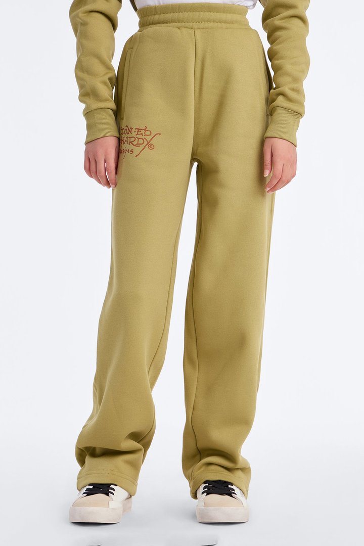 Mini Ed Hardy Bouquet Fleece Pants - Olive