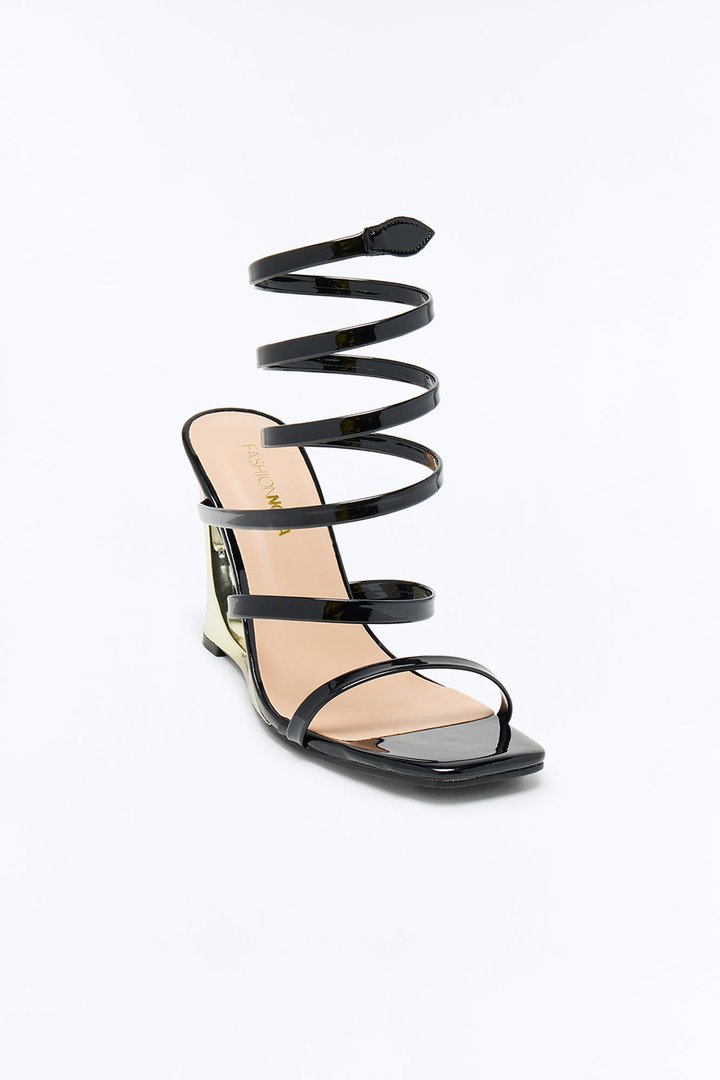 Phebes Wrap Up Novelty Wedges - Black