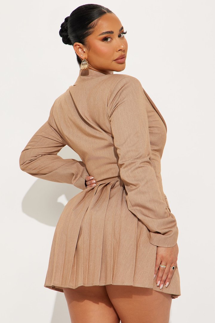 Delani Mini Blazer Dress - Khaki