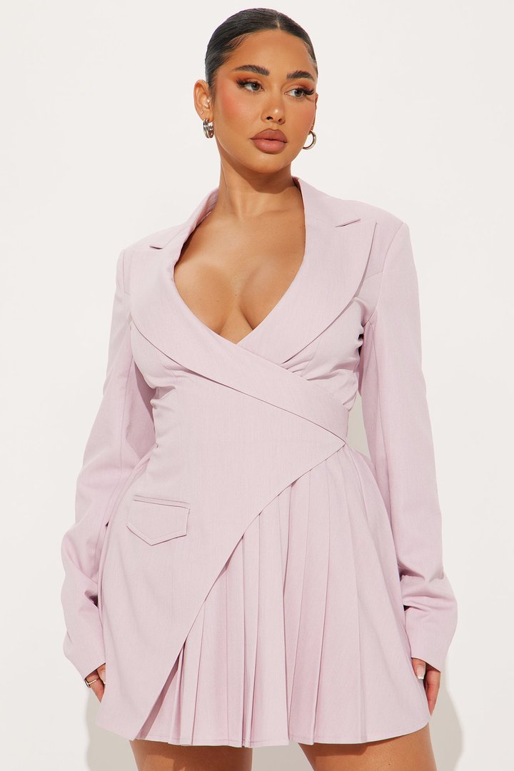 Delani Mini Blazer Dress - Pink