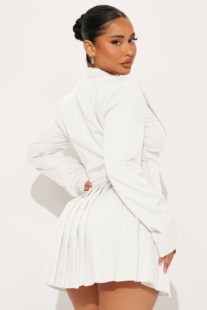 Delani Mini Blazer Dress - White