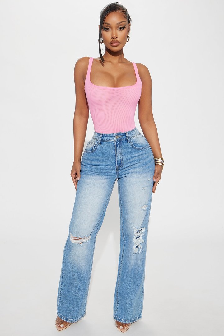Miriam Mesh Bodysuit - Neon Pink