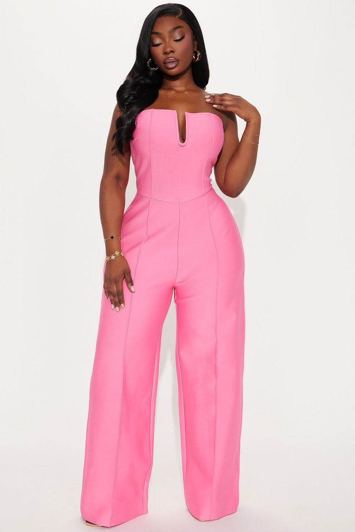 Someone To You Bandage Jumpsuit - Pink