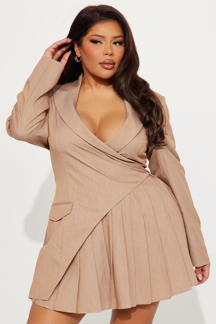 Delani Mini Blazer Dress - Khaki