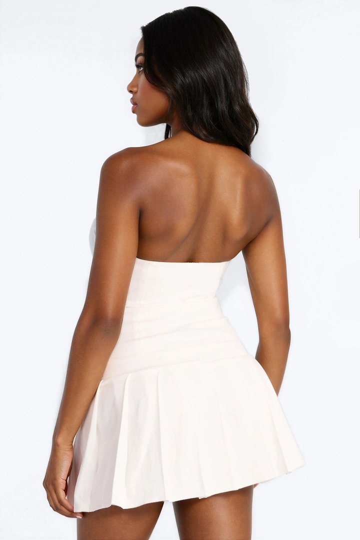 Liana Strapless Denim Mini Dress - White