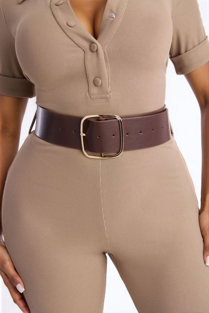 Iris Belted Catsuit - Olive