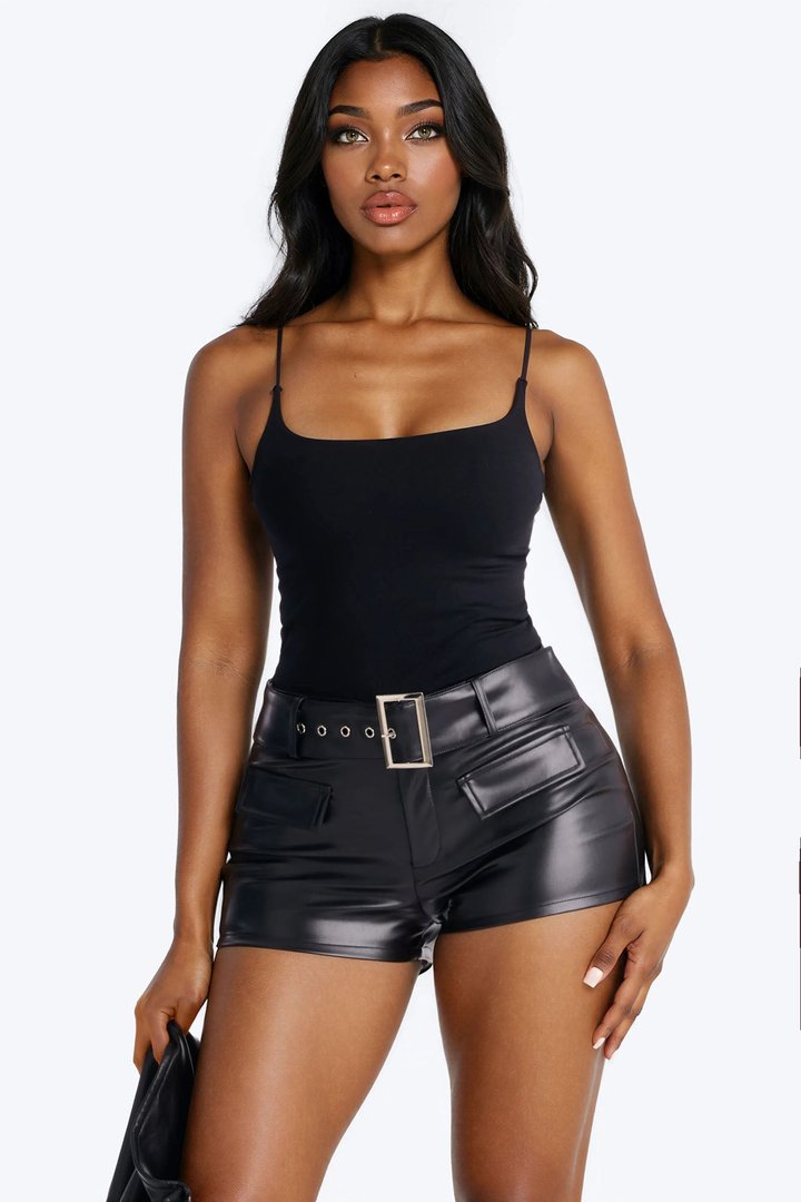 Katrina Scoop Neck Cami Top - Black