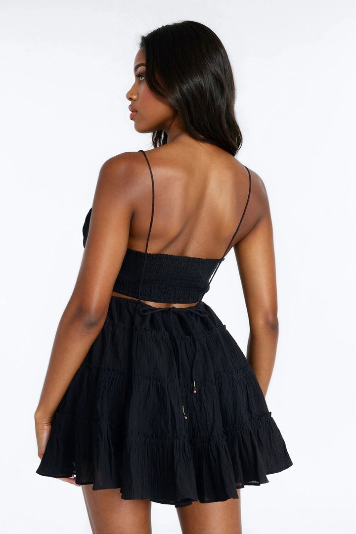 Rylee Ruffle Mini Dress - Black