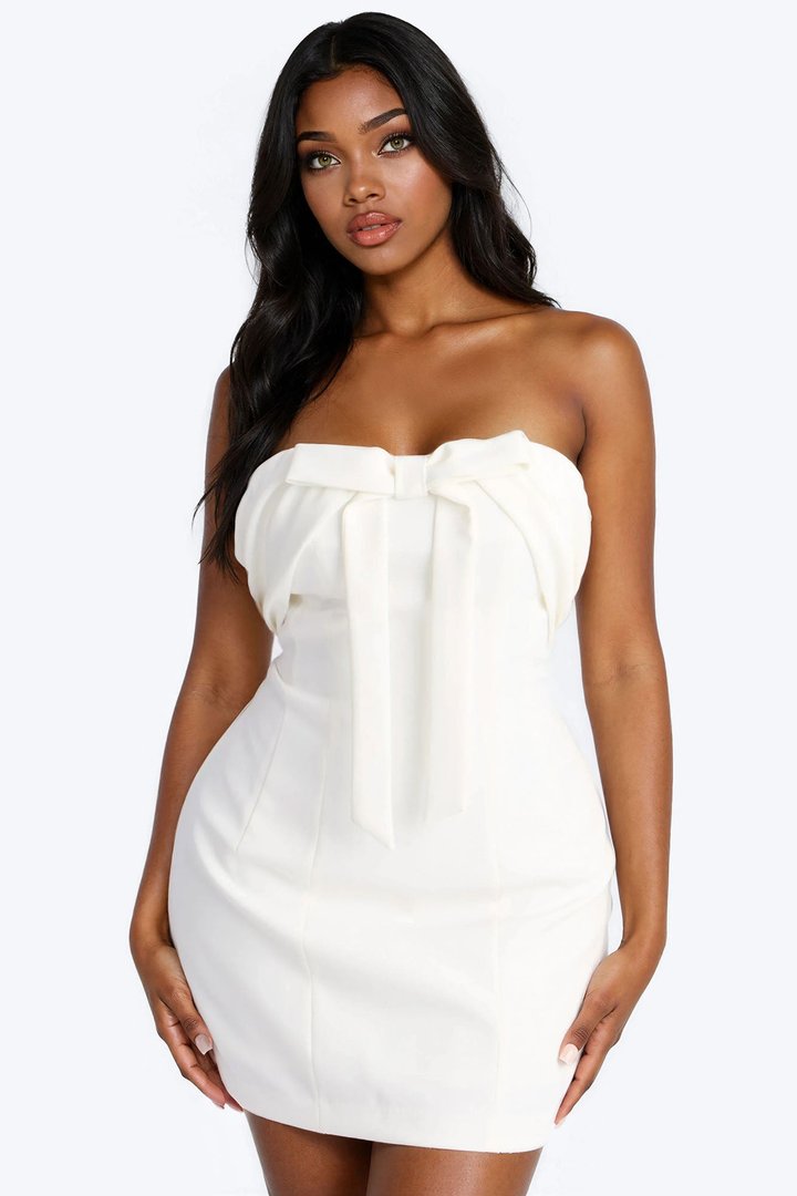 Sallie Strapless Mini Dress - White