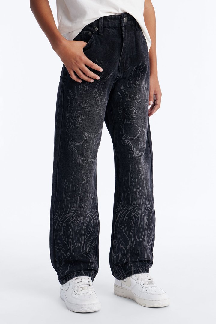 Mini Baggy Hellfire Jean Denim - Black Wash