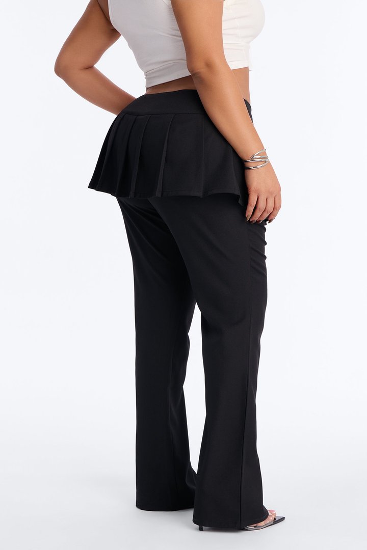 Gabriela Low Rise Straight Leg Skirt Pant 33″ - Black