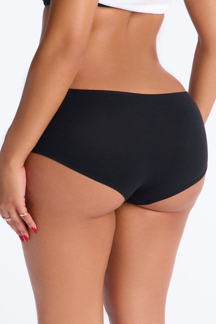 Nova Cotton Full Coverage Brief Panty - Black