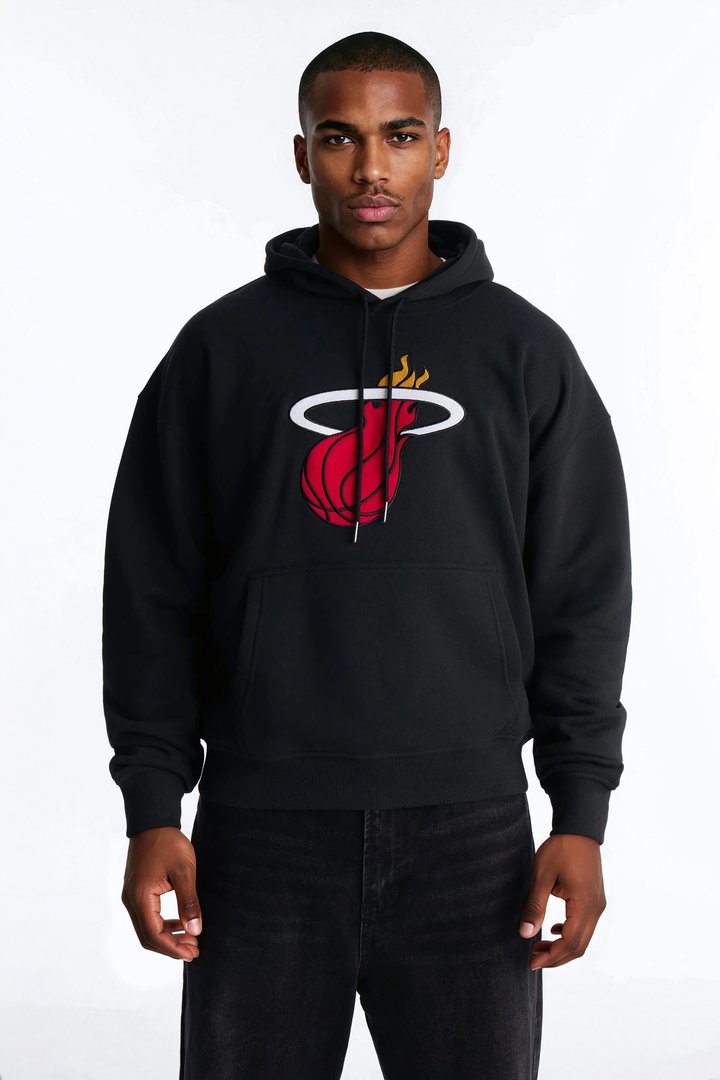Heat Old English Embroidery Hoodie - Black