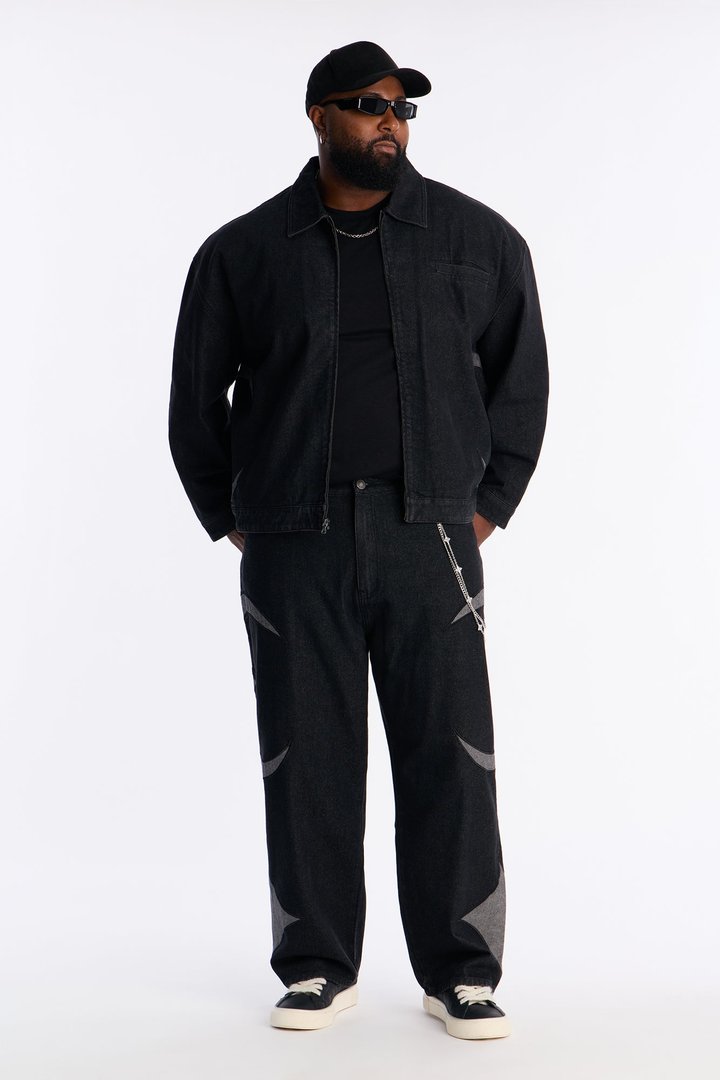 Baggy Crescent Jean - Black