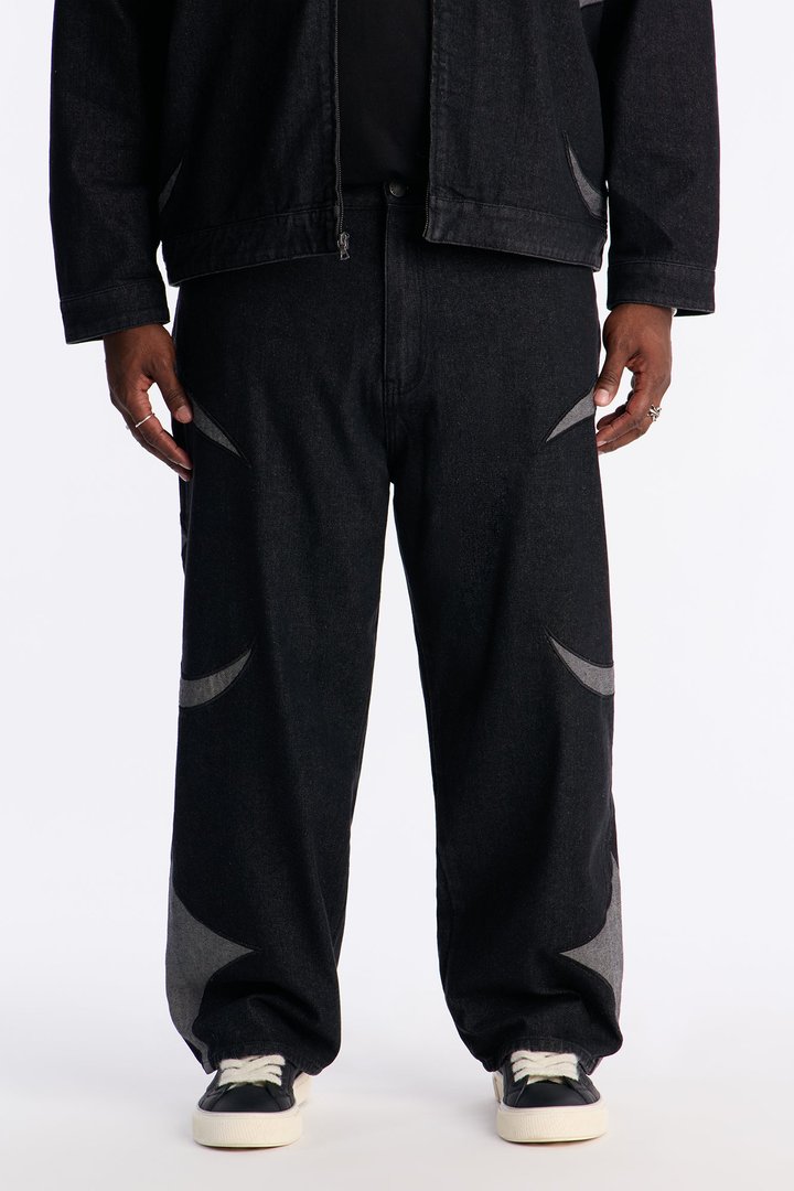 Baggy Crescent Jean - Black