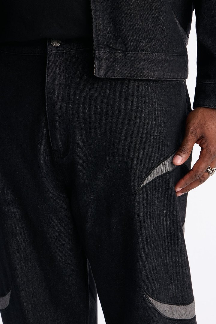 Baggy Crescent Jean - Black