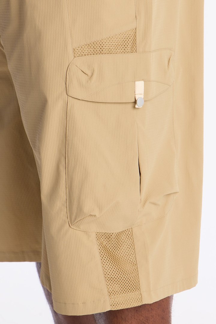 Relaxed Thirty Degree Mesh Outlay Tech Short - Tan