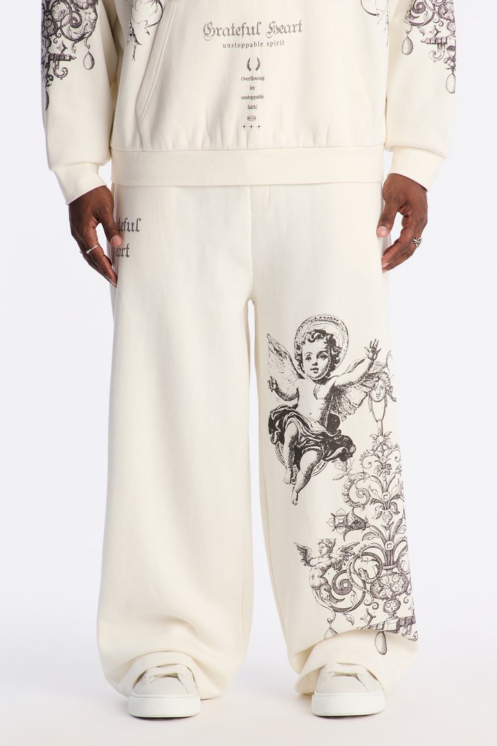 Grateful Heart Sweatpants - Cream
