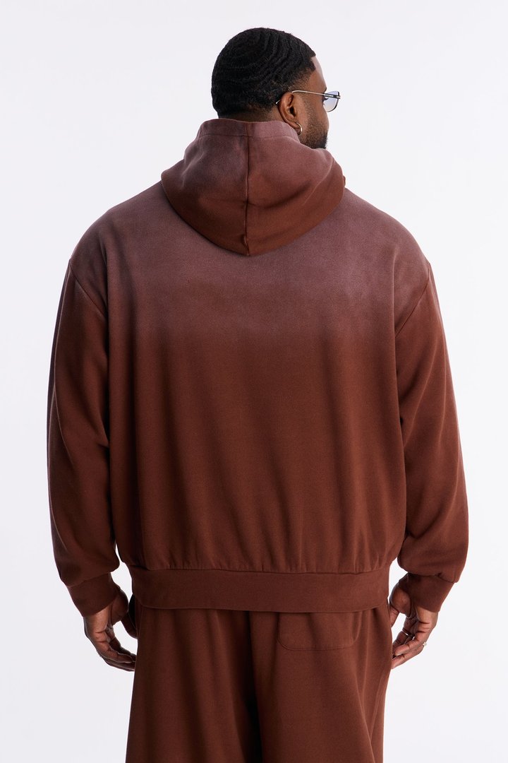 Saints And Sinners Distressed Hoodie - Brown