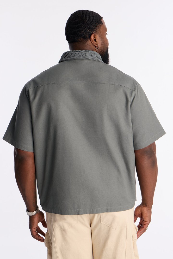 Relaxed Wild Desert Dreams Button Up Shirt - Sage