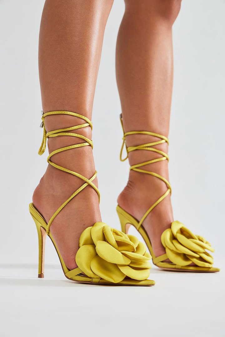 Love Is Blooming Heeled Sandals - Lime