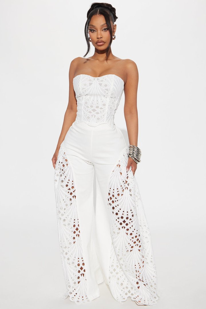 Carmen Corset Pant Set - White