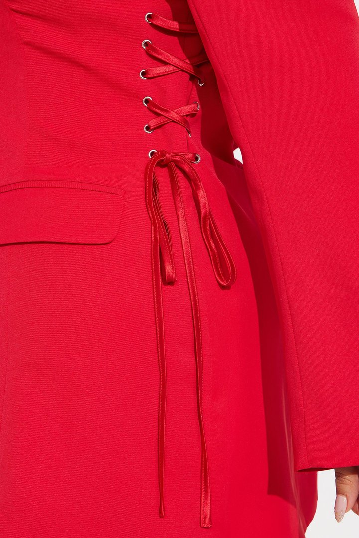 Jade Blazer Mini Dress - Red