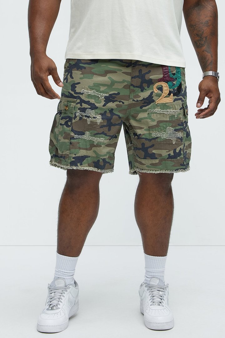 On Command Paint Splatter Camo Shorts - Camouflage