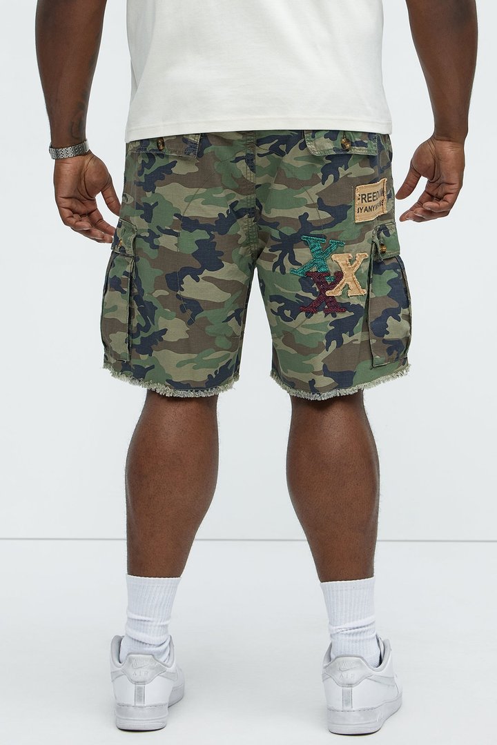 On Command Paint Splatter Camo Shorts - Camouflage