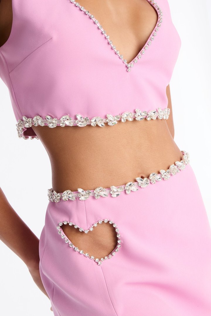 Not Your Valentine Skirt Set - Pink