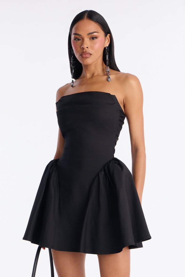 Honey Love Poplin Mini Dress - Black