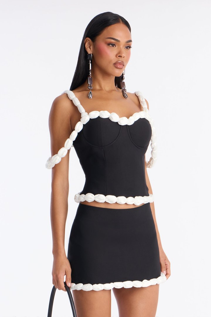 Kiss Me Softly Skirt Set - Black/White